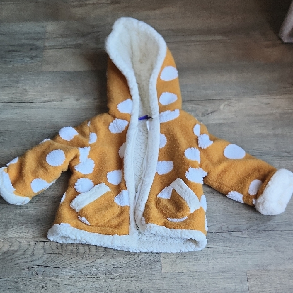Cozy Kids' Orange Polka Dot Jacket